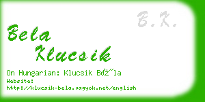 bela klucsik business card